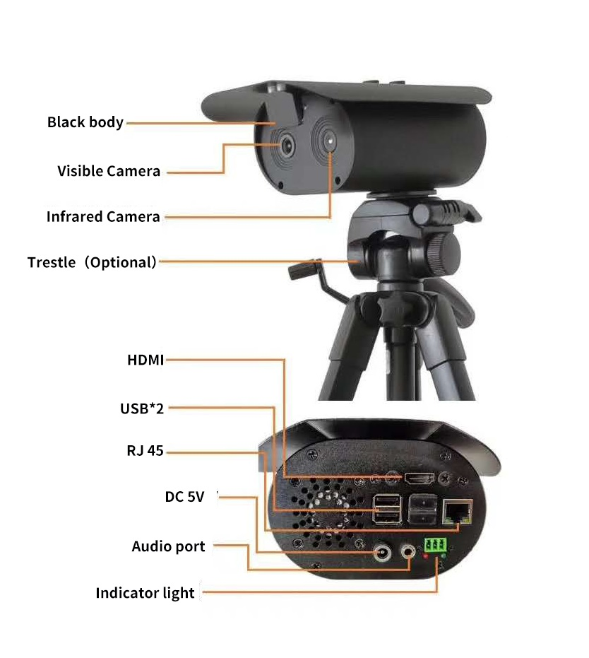 Fsan 2MP Thermal & Optical Non-Contact Temperature Detector Auto Scanner Camera Kits