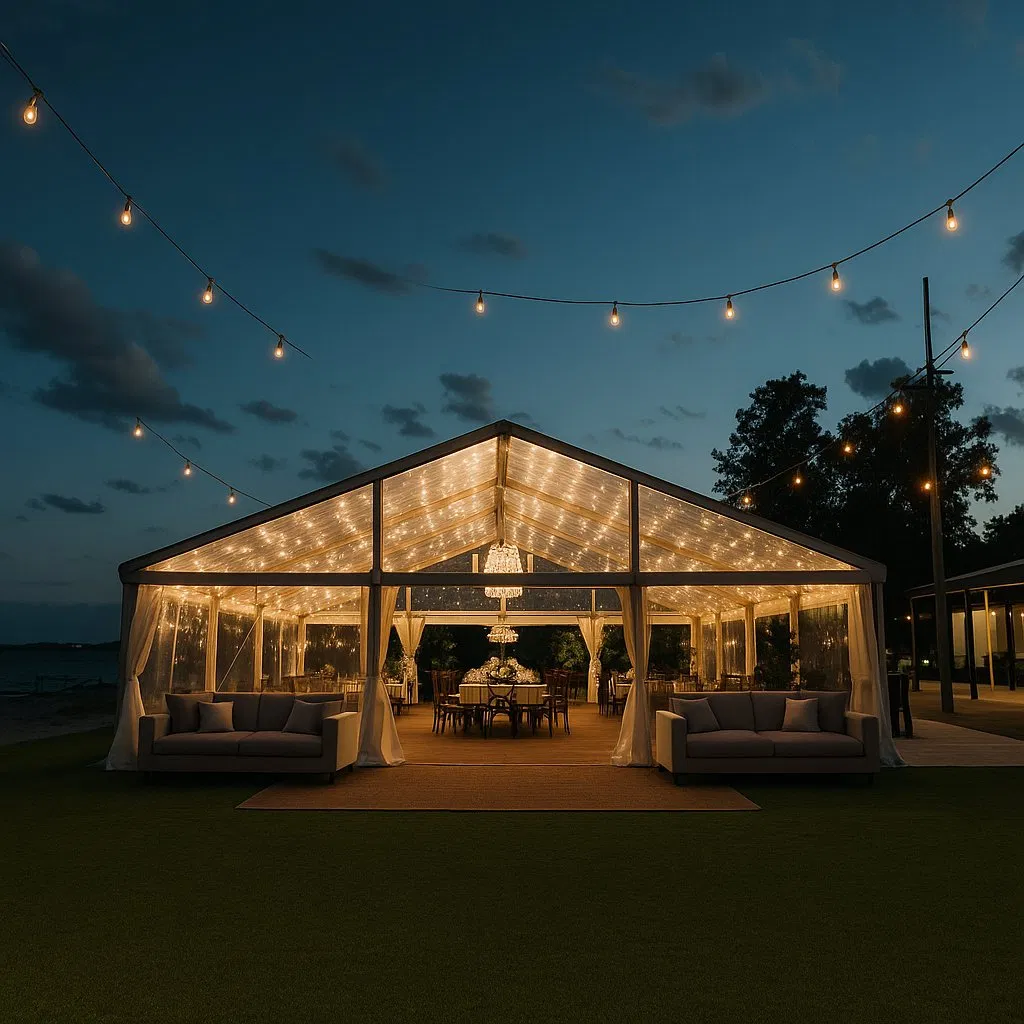 15 X 50m Luxury Clear Transparent Wedding Tent Marquee for Garden Events