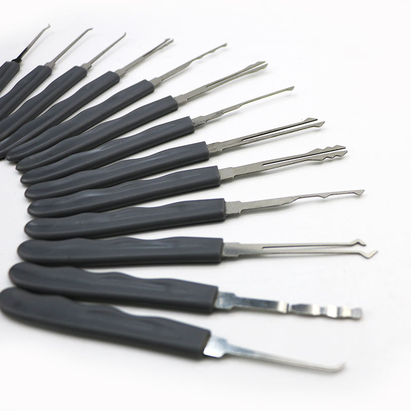 24 PCS Multitools 3 Transparent Stainless Steel Lock Pick Set Locksmith Tool Set