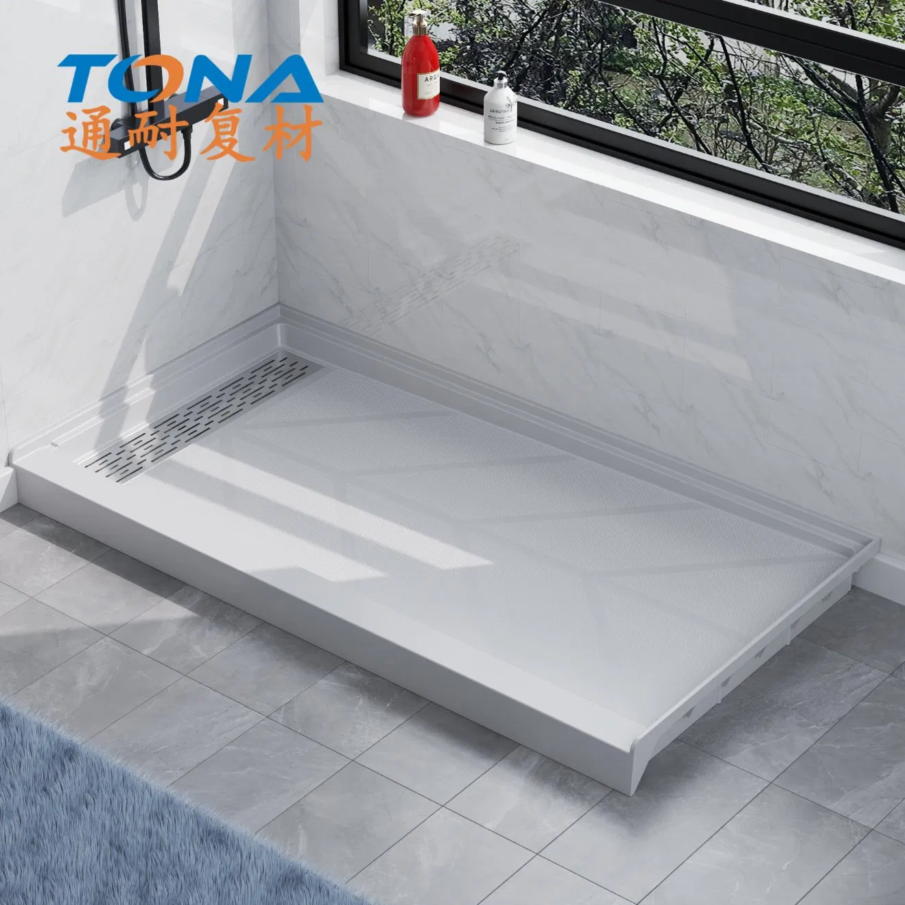 Custom Size FRP Shower Tray Made of SMC Material for Modern Bathroom Spaces