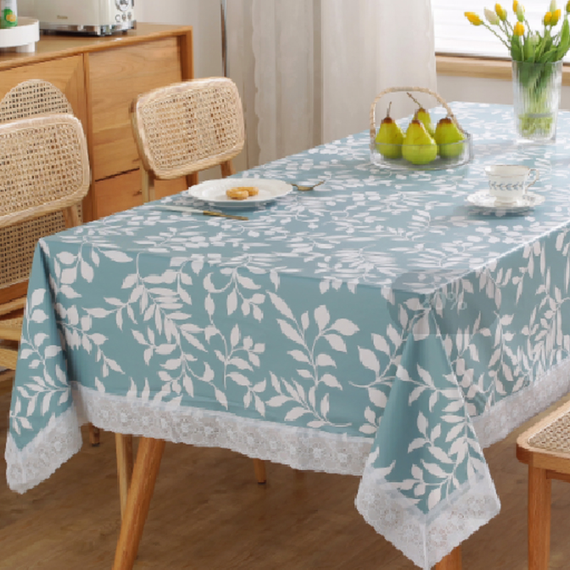PVC Tablecloth Heavy Duty Vinyl Waterproof Oil-Proof Table Cloth Stain-Resistant Wipeable Rectangle