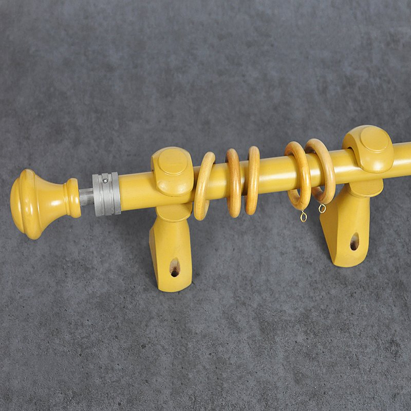 OEM Curtain Finials Brackets Wooden Curtain Pole Set 28mm Wood Curtain Rod