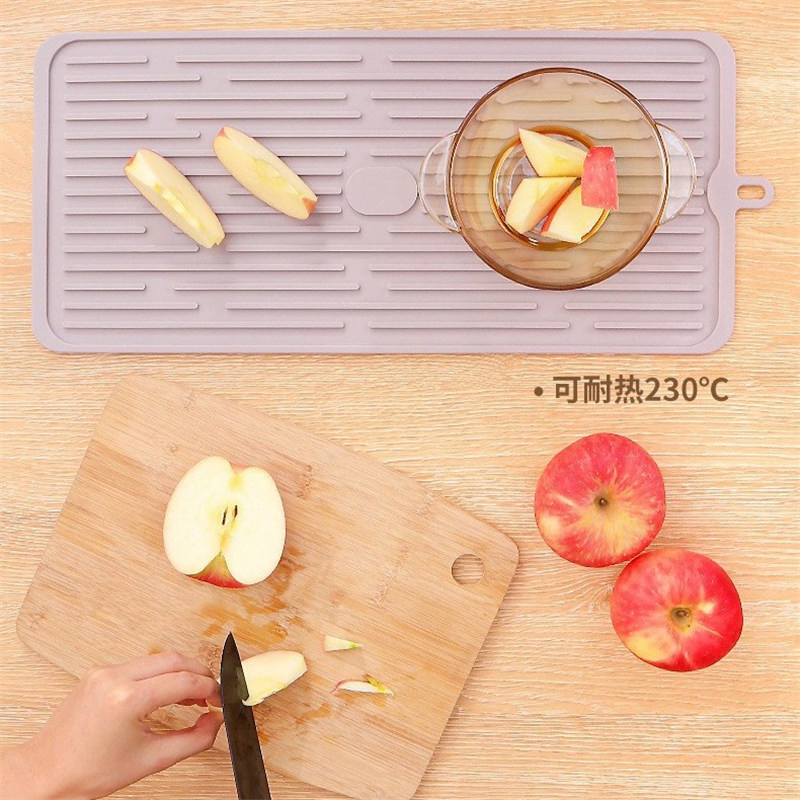 Custom Eco-Friendly Drying Pad Heat Insulation Sink Silicone Dish Draining Mat