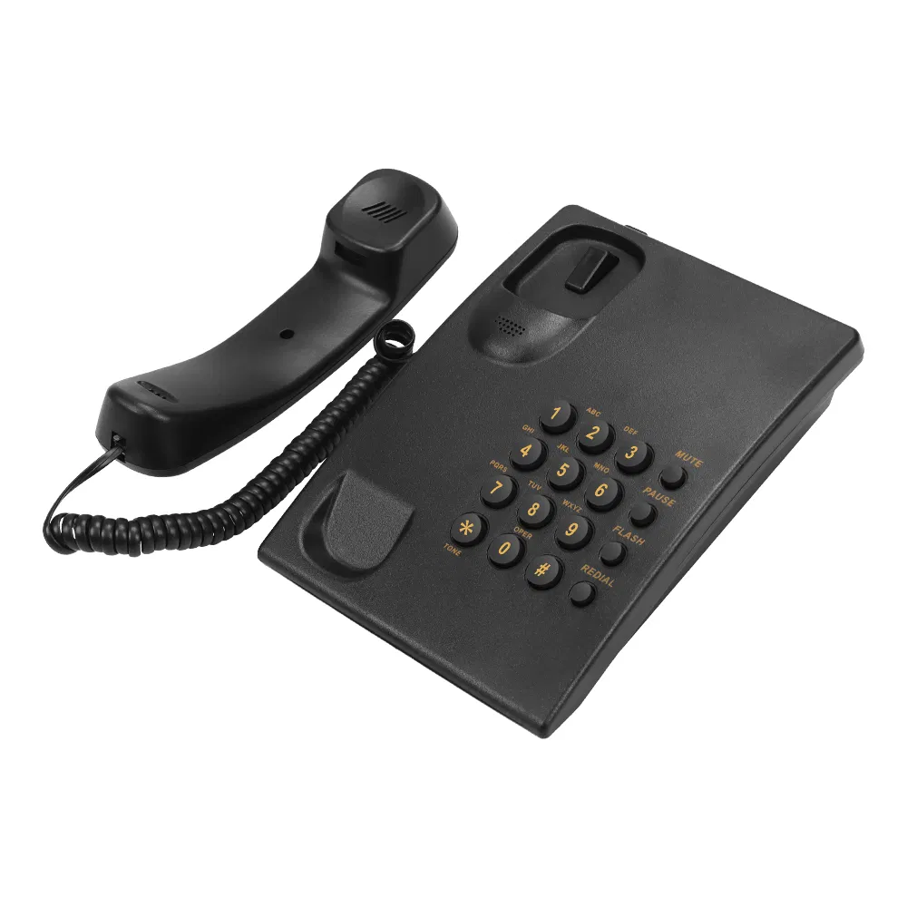 Basic Analog Desk Phone System with ABS Material Corded Land Line Telephone