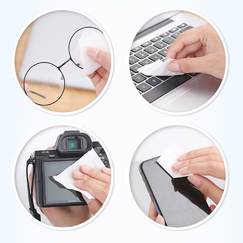 40PCS Lens Cleaning Wet Wipes Pre Moistened Cleansing Cloths for Eyeglasses, Tablets, Camera Lenses, Screens, Keyboards