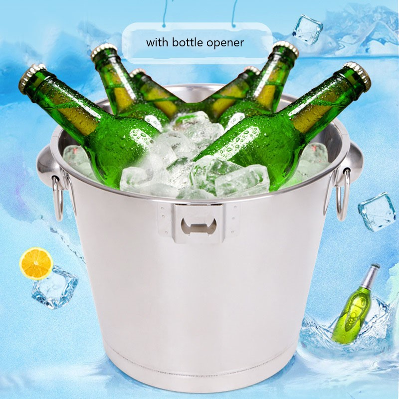 Factory Sale Bar Tool Stainless Steel Ice Barrel Buckets Beer Champagne Red Wine Cooler Ice Bucket for Caperdonich Rolling Rock Saint Vincent Beer