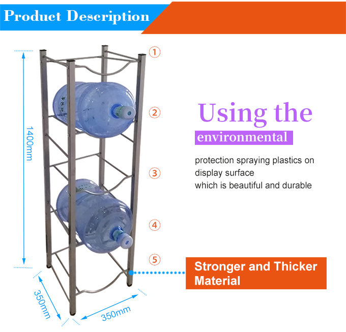 5 Layers Bottle Stand Storage Rack with Shelf for Gallon Water Bottle