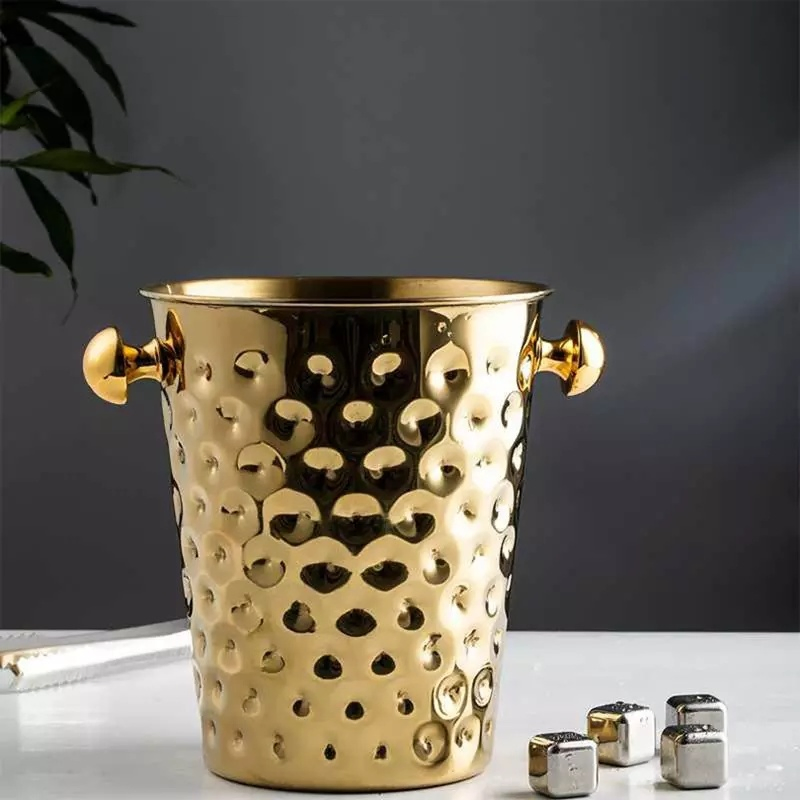 Stainless Steel Ice Bucket 5.0L Hammered Type Luxury Ice Bucket