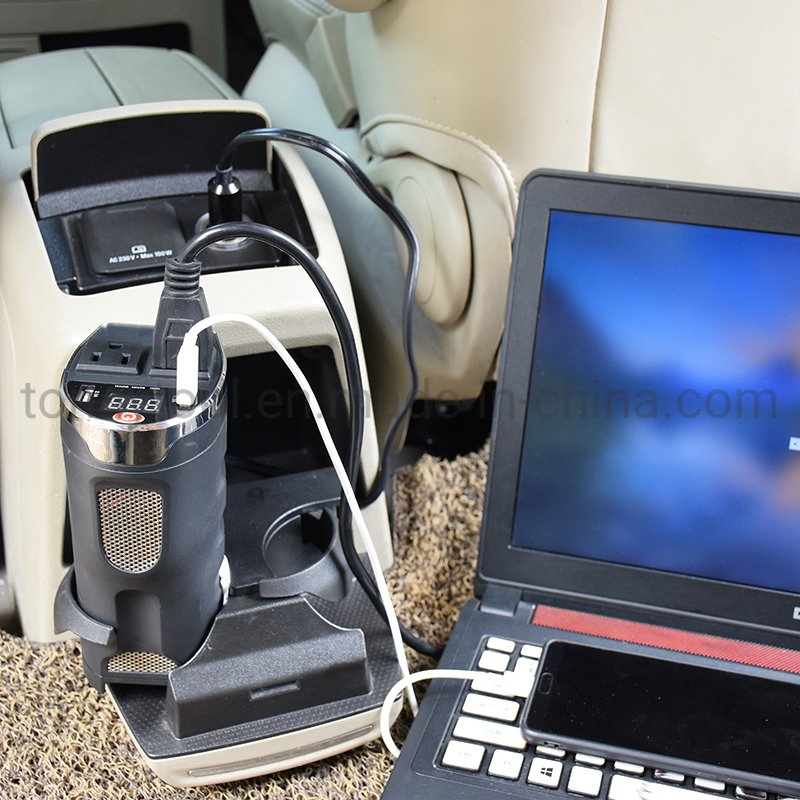 Автомобильный инвертор 12V в 110V 200W с USB и дисплеем