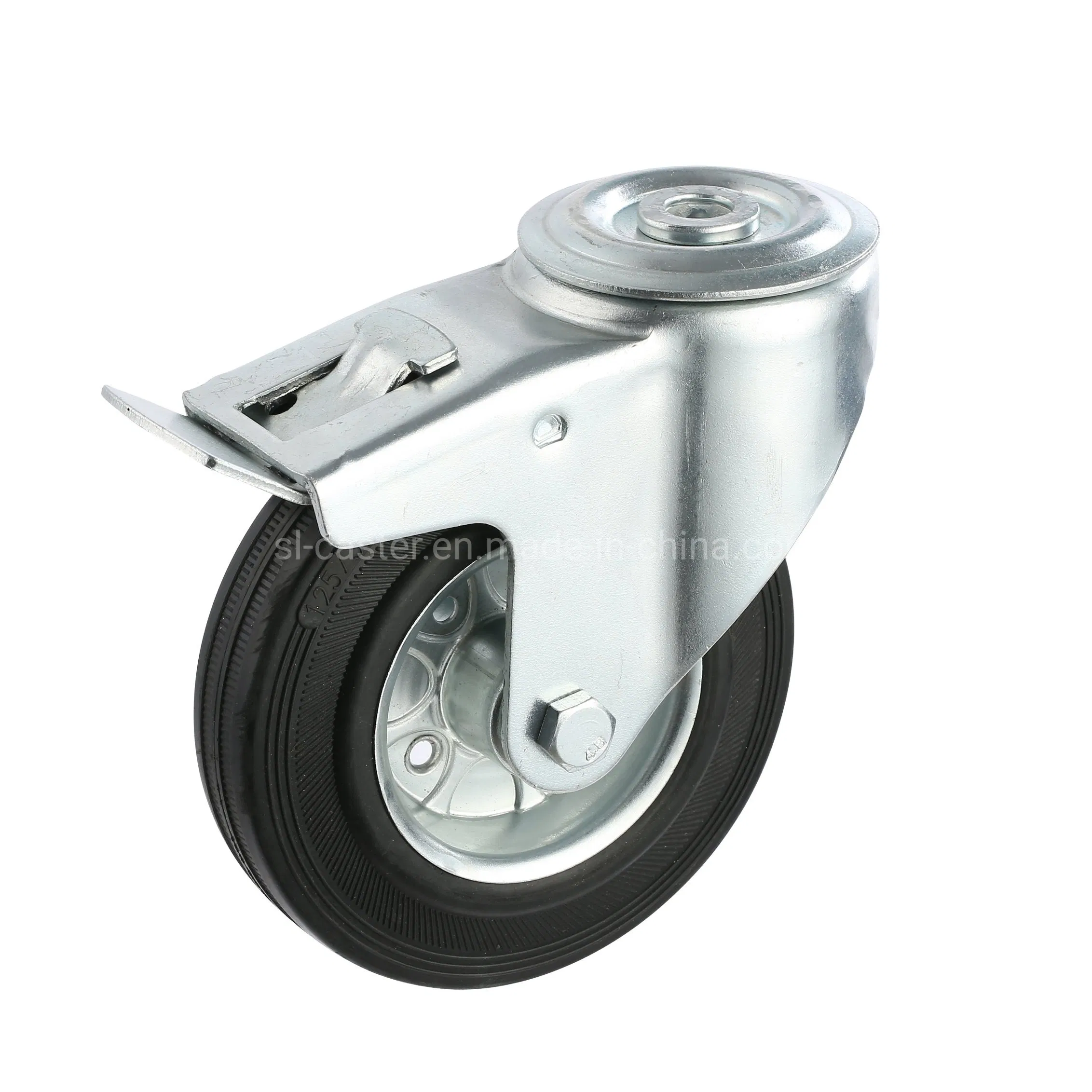 75mm Trolley Wheel Industrial Black Rubber Caster
