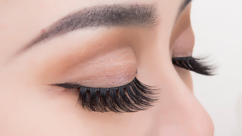 Volume Individual Fluffy Adhesive/Stick on Lashes Extension Vegan Plant Fiber Cluster Premade Pre-Cut False Eyelashes