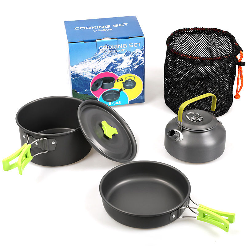 Factory Direct Durable Outdoor Cheap Aluminum Cooking Cookware Sets Camping Pot for Camping