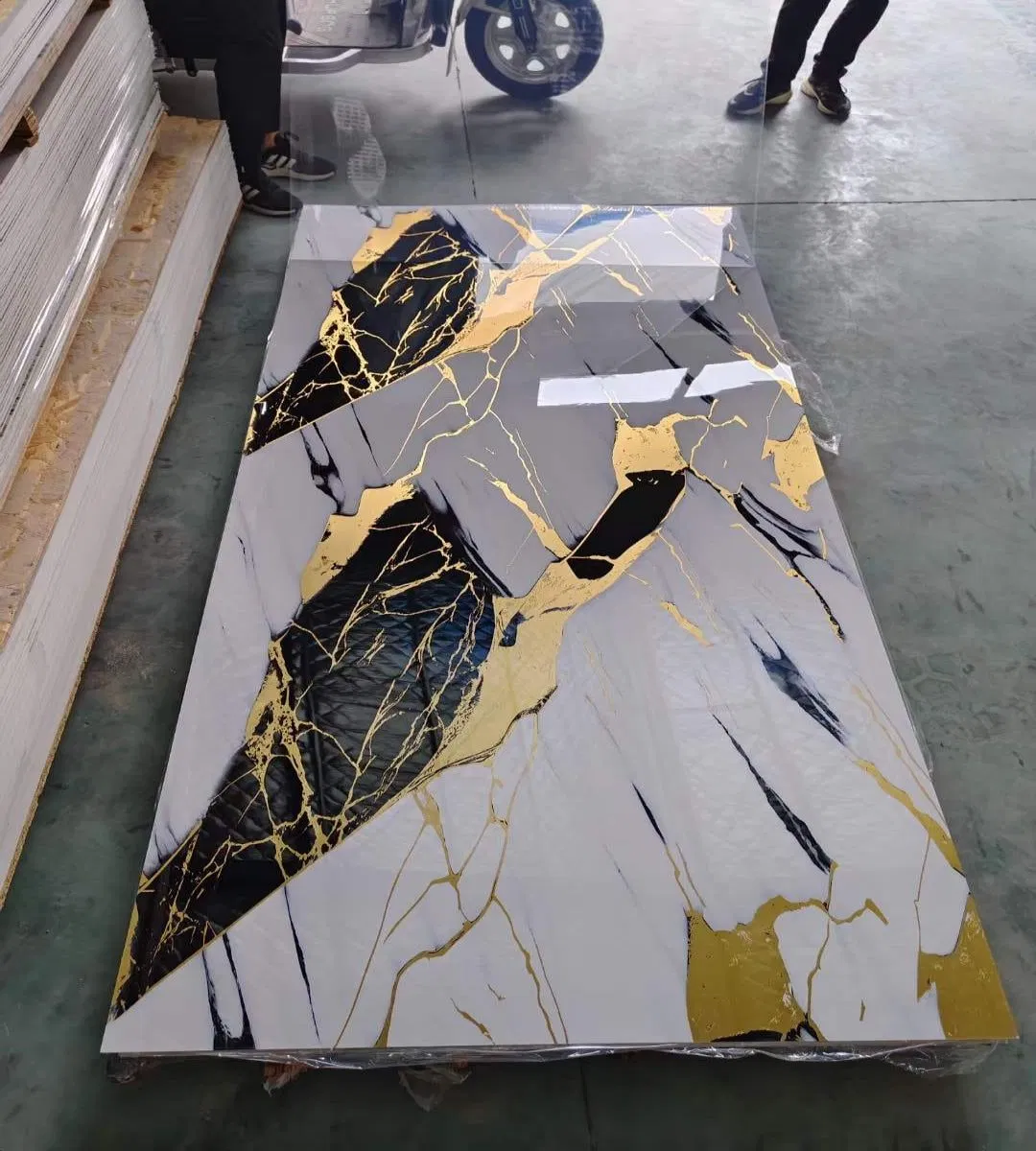 3D PVC Wall Panel Board Artificial Marble Sheet Plastic UV Coating