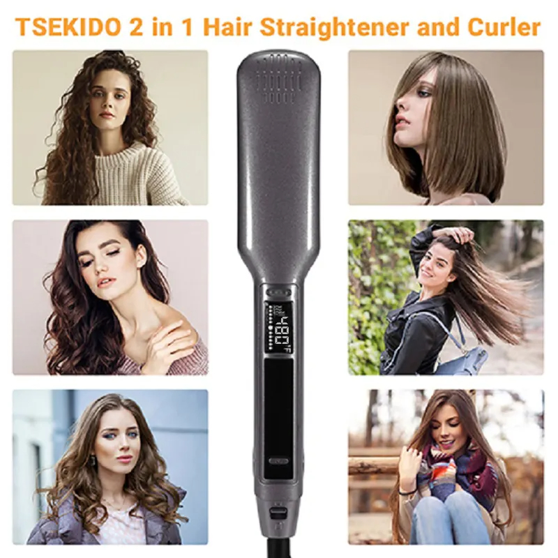 Excellent Quality 1.75 Width Titanium Hair Straightener Mch for Keratin Treatment Fast Heating Adjustable Temp Anti-Damage Portable for Sale