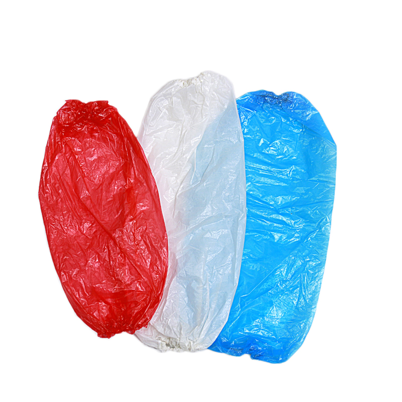 Plastic Disposable Arm Sleeves Covers Waterproof with Elastic Blue