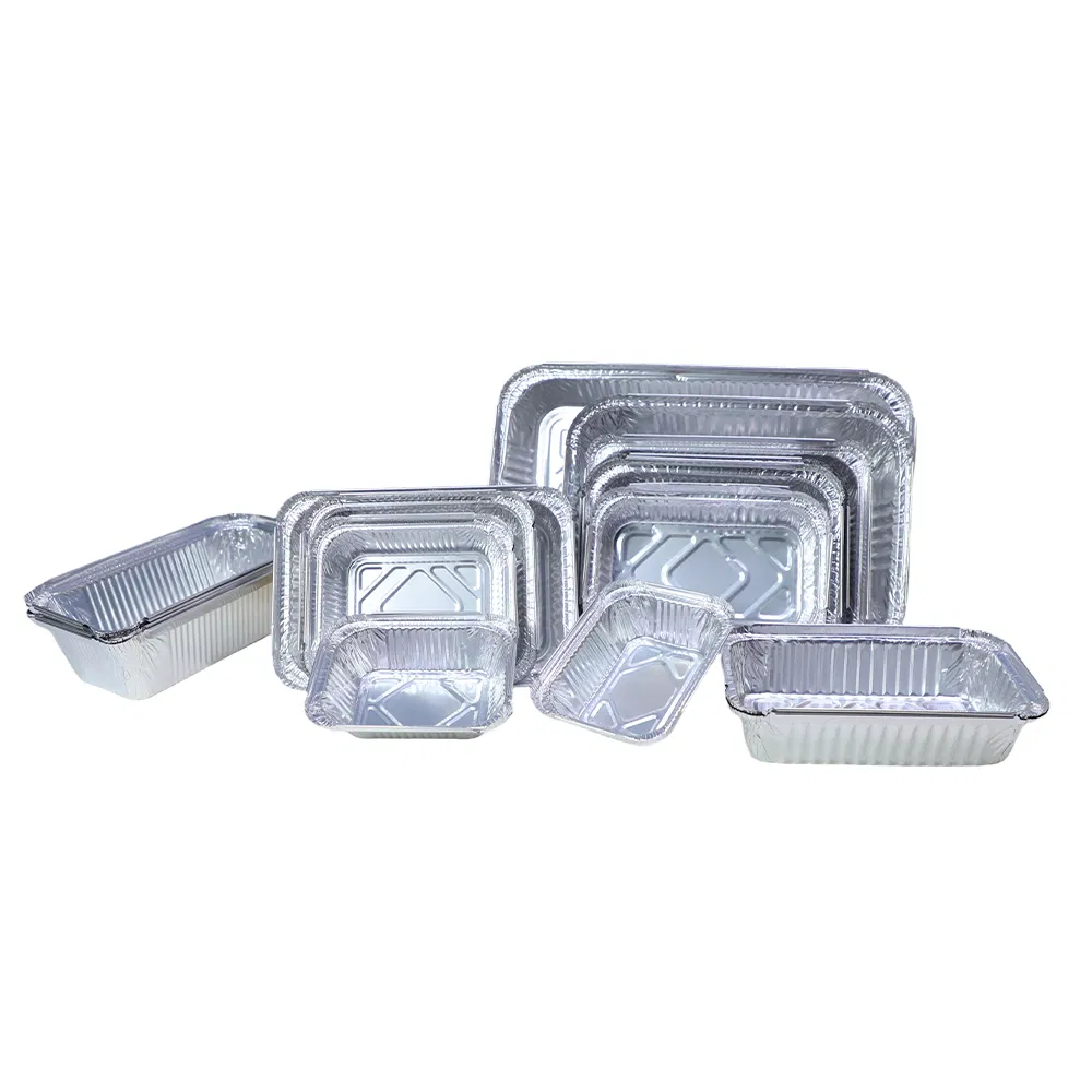 Disposable Aluminum Dishes Lunch Box Food Aluminum Foil Food Container with Foil Covers