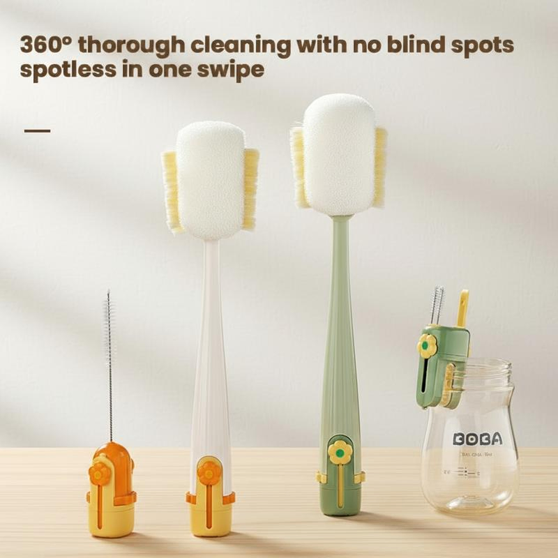 Multifunctional 5-in-1 Bottle Brush for Efficient Kitchen and Cup Lid Cleaning