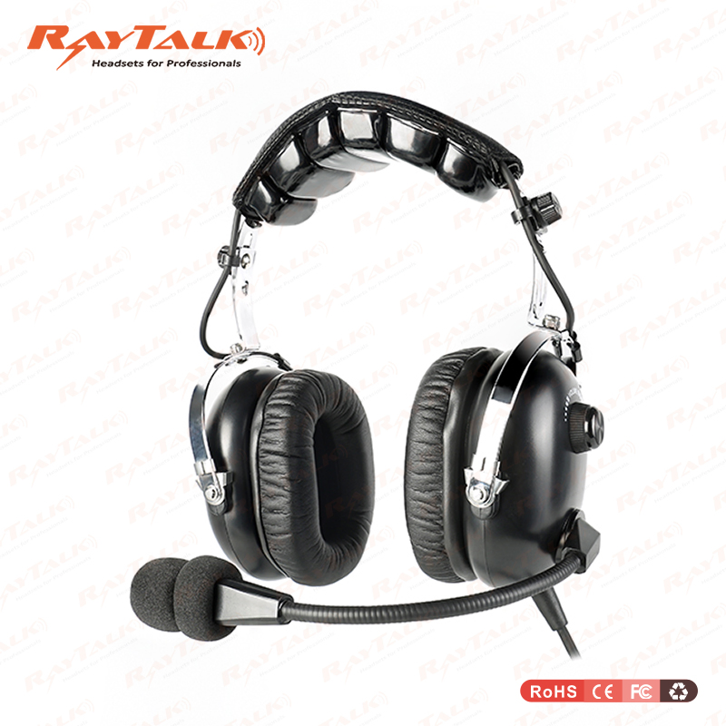 Anti Noise Headphones for Helicopter Two Way Radio Anti Noise Aviation Headset with Mic for Pilot User