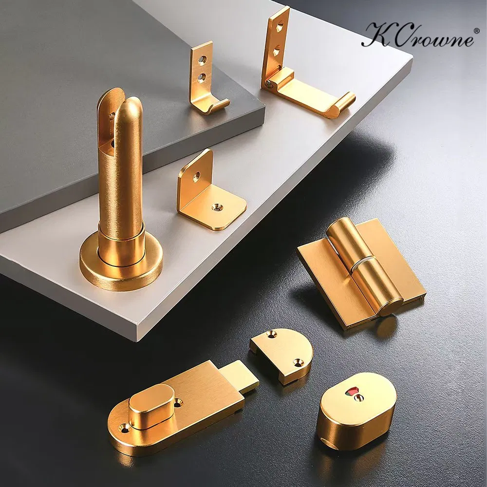 Gold Black 304 Stainless Steel Toilet Cubicle Fittings Phenolic Toilet Cubicle Partition Accessory Bathroom Accessories
