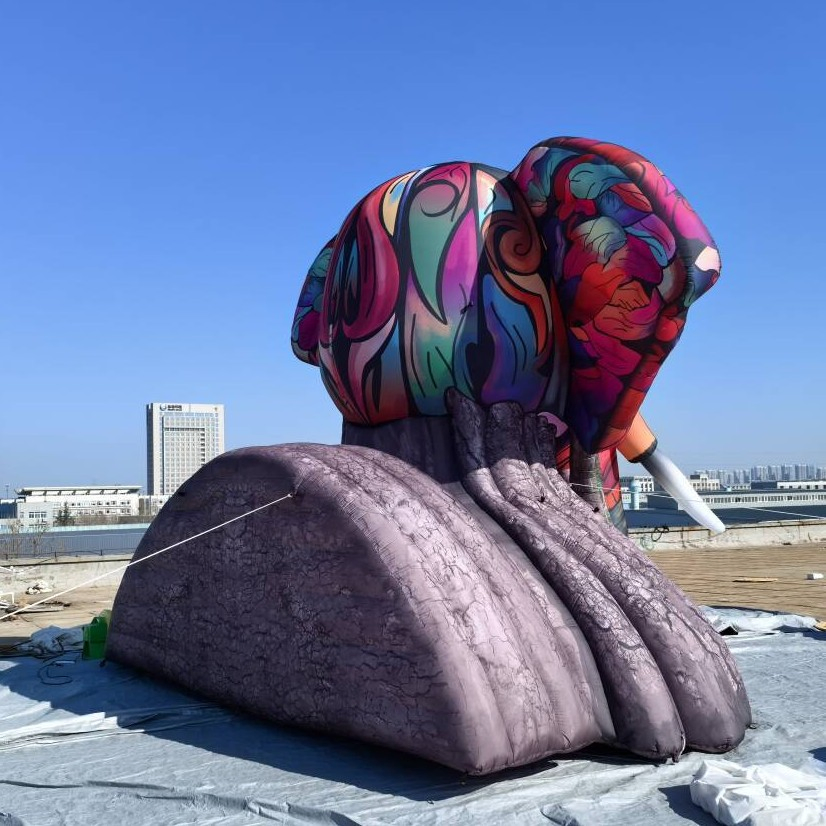 Maxinflatable Music Festival Custom Giant Inflatable Elephant Head Stage Air Model
