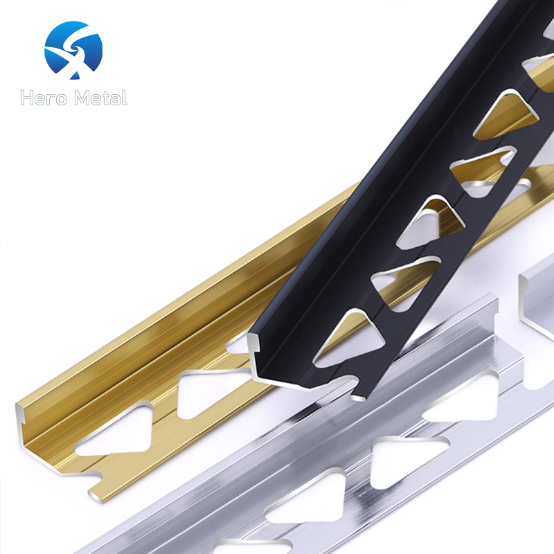 Fashion in Stock Kitchen Size 1mm 2.5m Outside Corner Edge Trim Matt Silver Beading Chrome Hero Metal Tile Straight Shape Strip