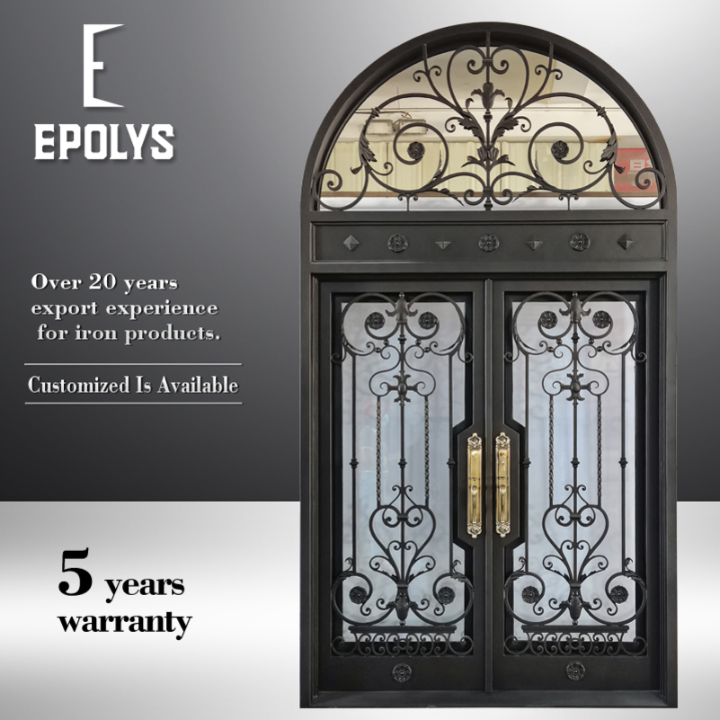 Modern Custom Ornamental Patio Iron Door Handmade Finished Security