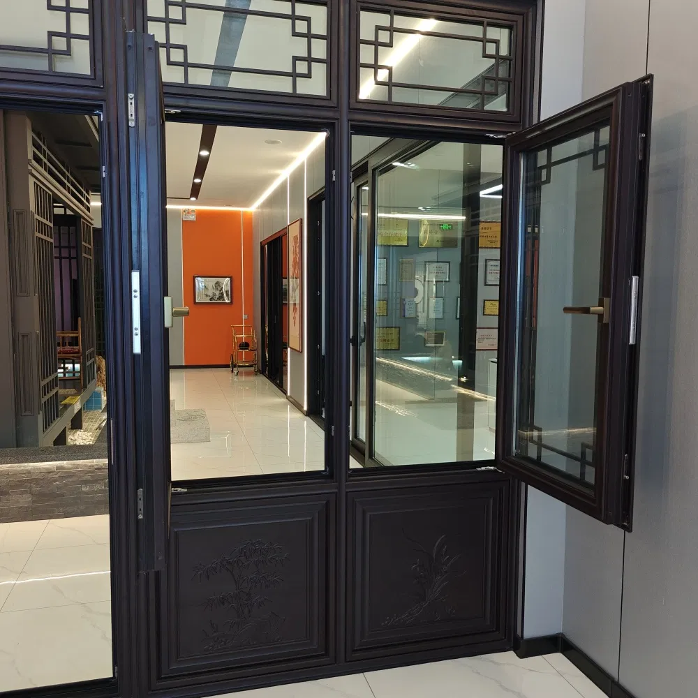 Classical Chinese Antique Window for Cultural Buildings with Wood Aluminum Mixed Materials