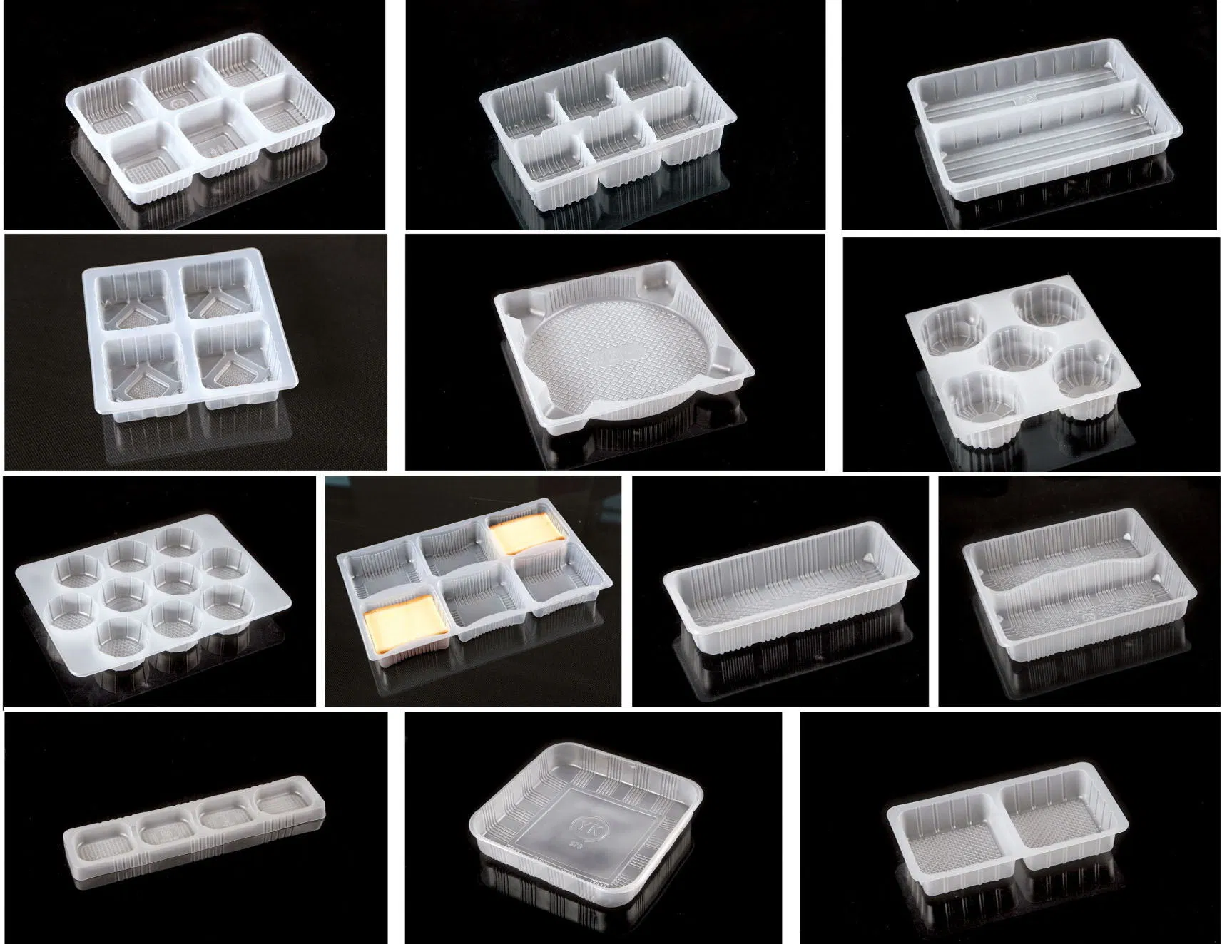 Food grade clear PP  blister plastic snack tray for bakery