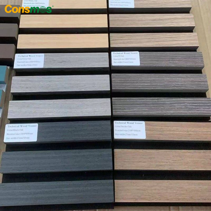 Construction Material Sound Proof Ceiling Sound Absorbing Wooden Design Pet Acoustic Slat Wall Panel