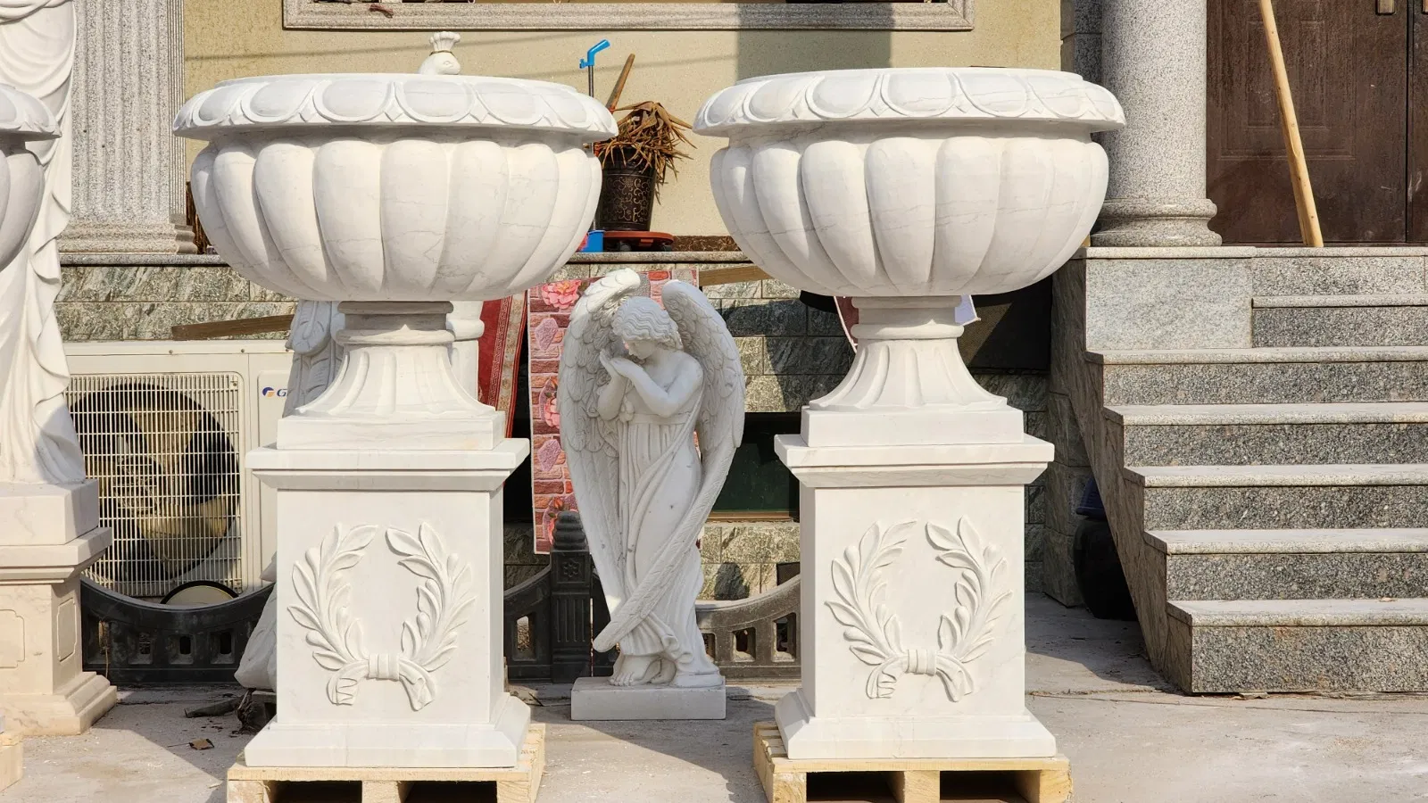 Natural Garden Stone Planter&White Marble &Granite Stone Flower Pot