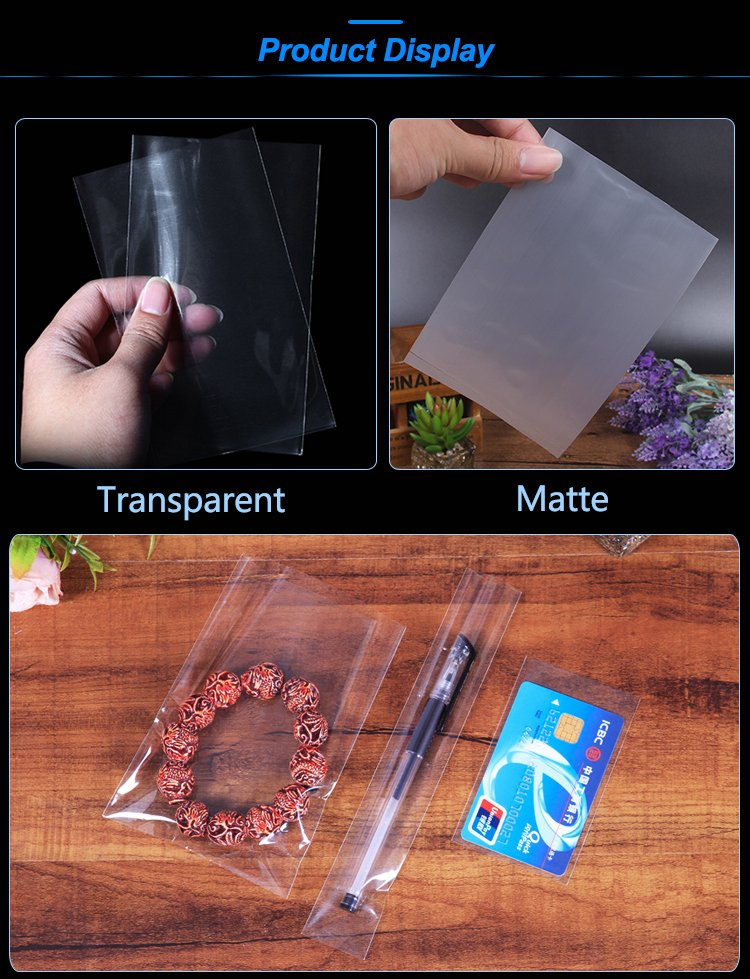 Hot Sell PE Transparent Plastic Flat Bottom Packaging Bag for Storage