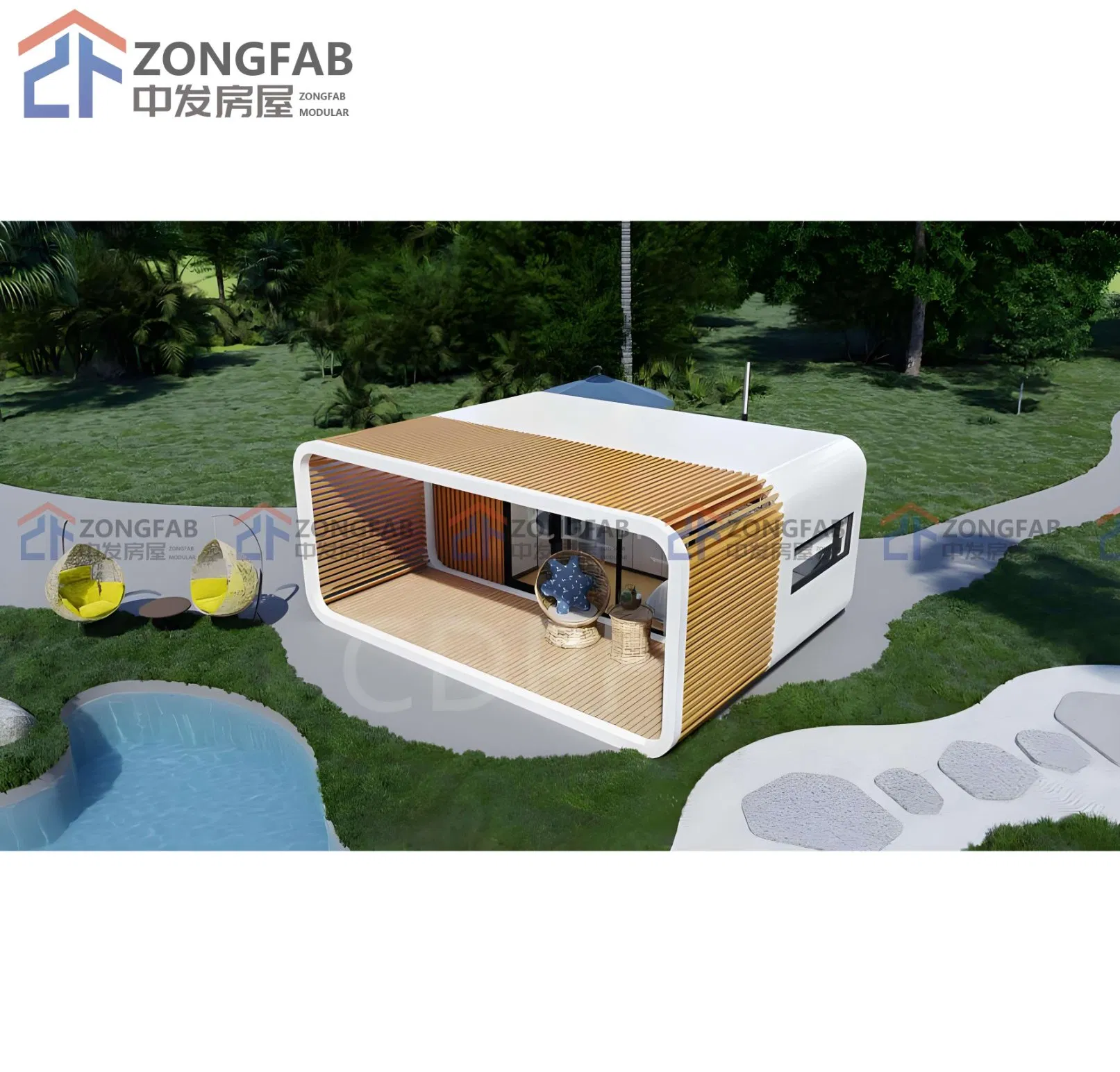 Camping Modular Design Customized Portable Mobile Modular Prefab Cabin Pod Apple House Home
