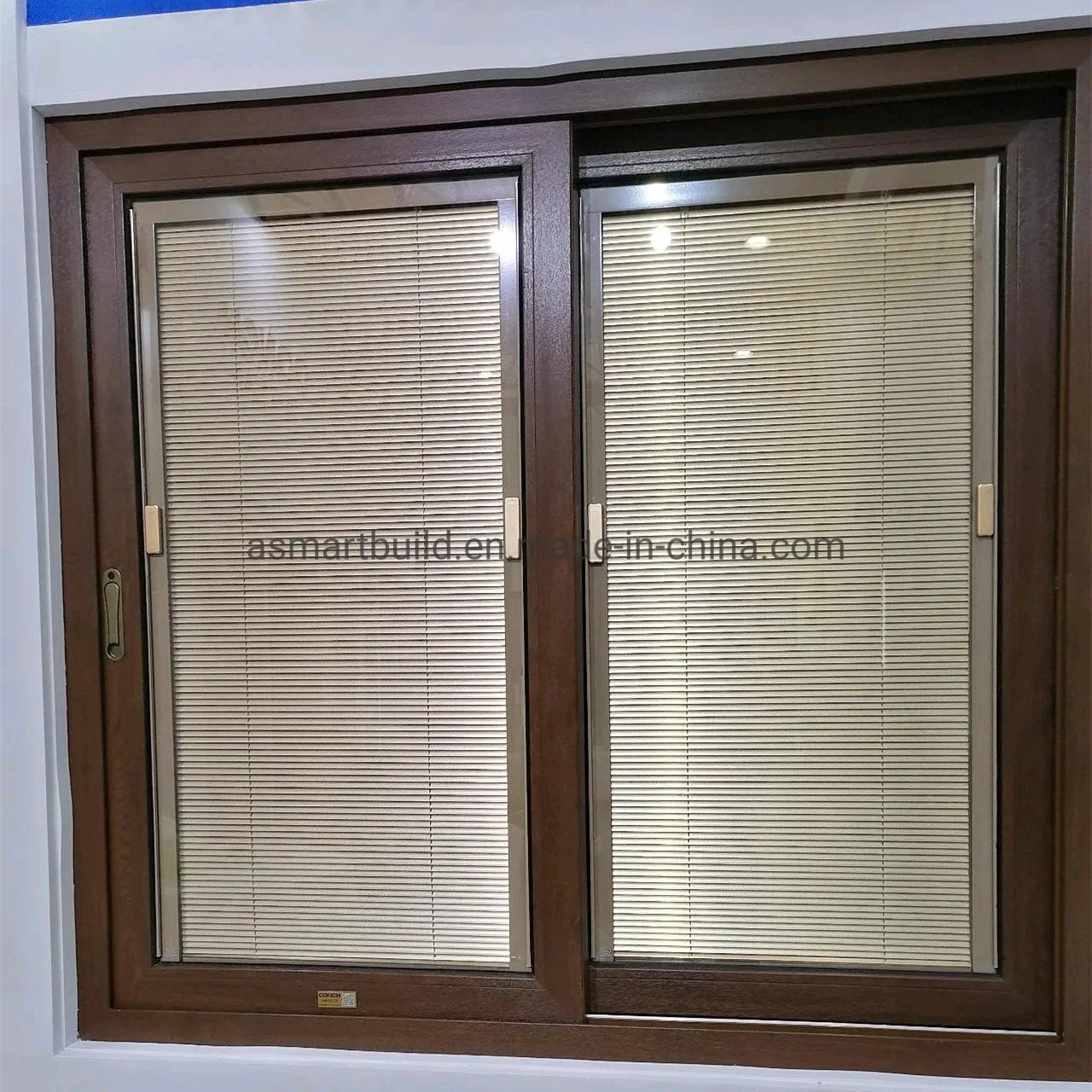 UPVC/PVC Sliding Window with Inter Blinds for Residential and Commercial Building (T105)