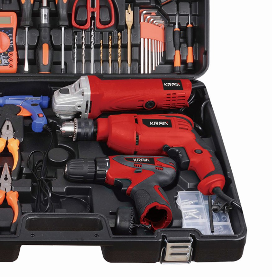 550W Impact Drill Angle Grinder Drill Set Box Tool Hand Drilling Machine Power Tools Electric Power Tool Krain Impact Drill