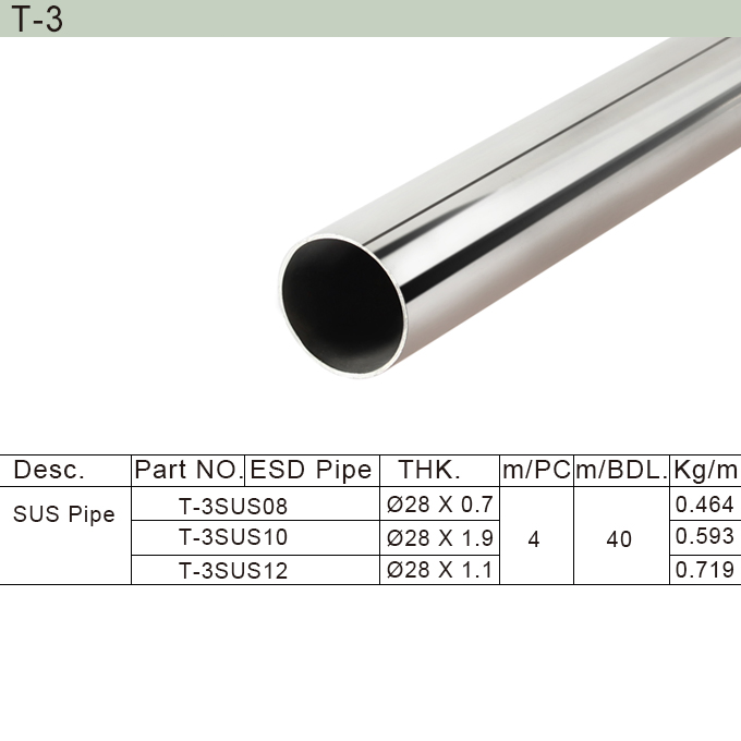 Stainless Steel Seamless Pipe for Pipe Racking System (T-3)