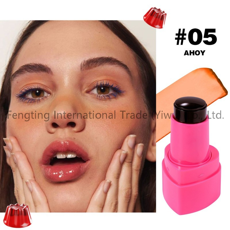 Jelly Blush Stick Dual Use Lip and Cheek Cream Multi Color Lipstick Brightening Rouge Cosmetic Stick for Natural Glow and Lasting Radiance Blush