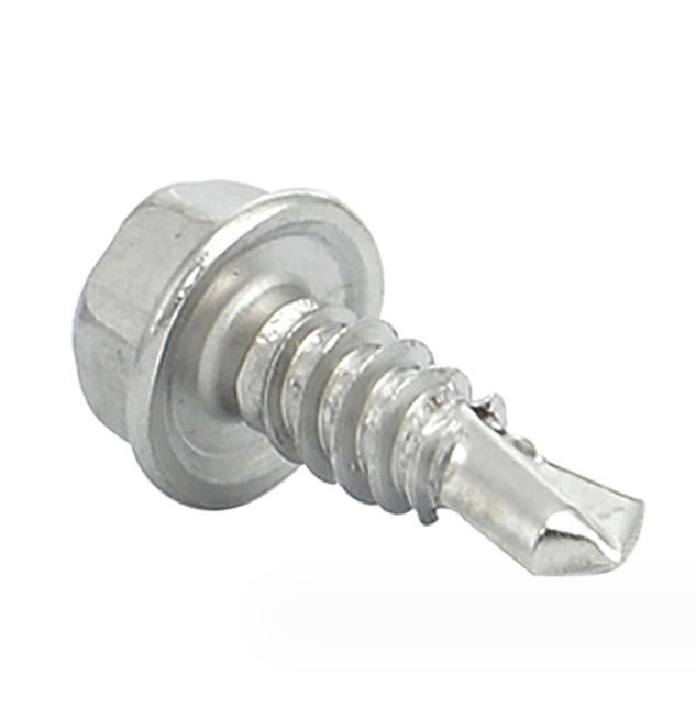 Self-Drilling Sheet Metal Screw Zinc-Plated Hex-Washer-Head #10 X 1 in