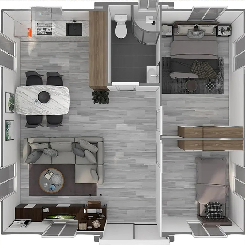 Fully Equipped Mostly Furnished 20f Folding Expandable Houses Sea Containerized House