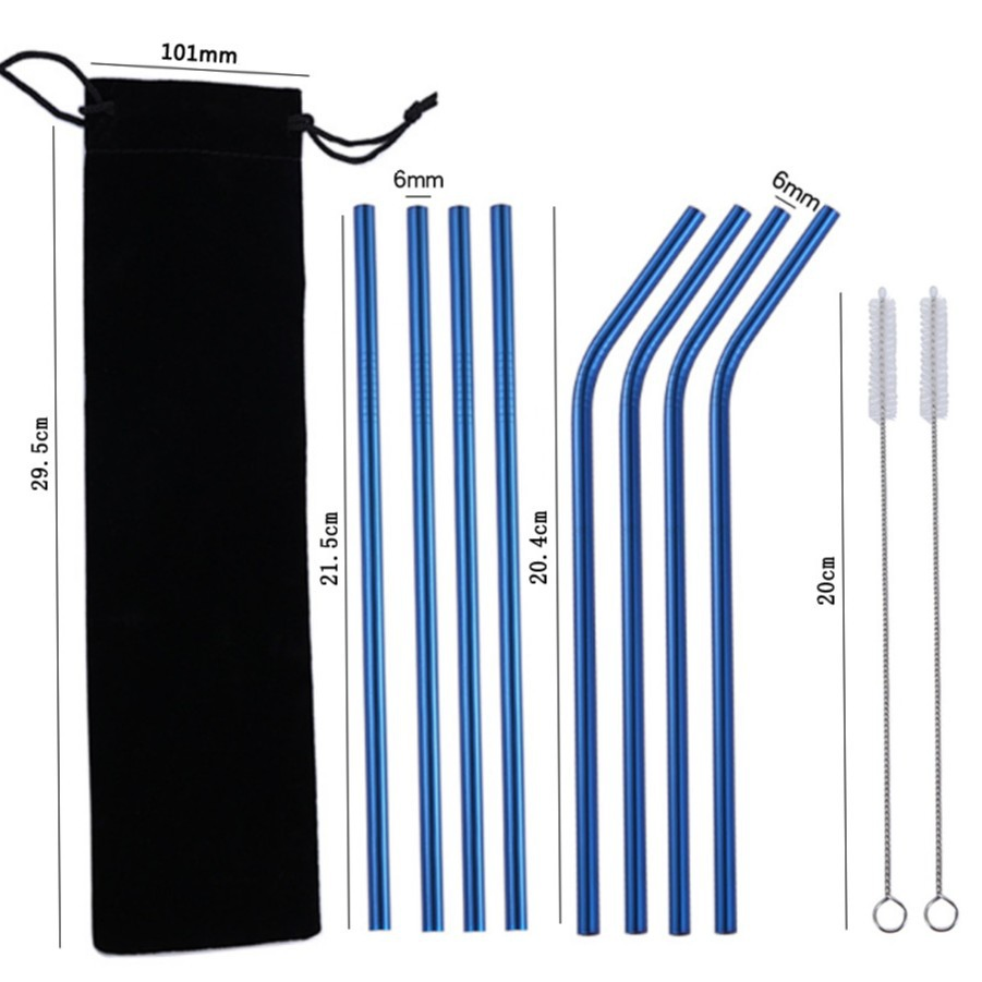 Customization 304 Stainless Steel Straw Set with Brush