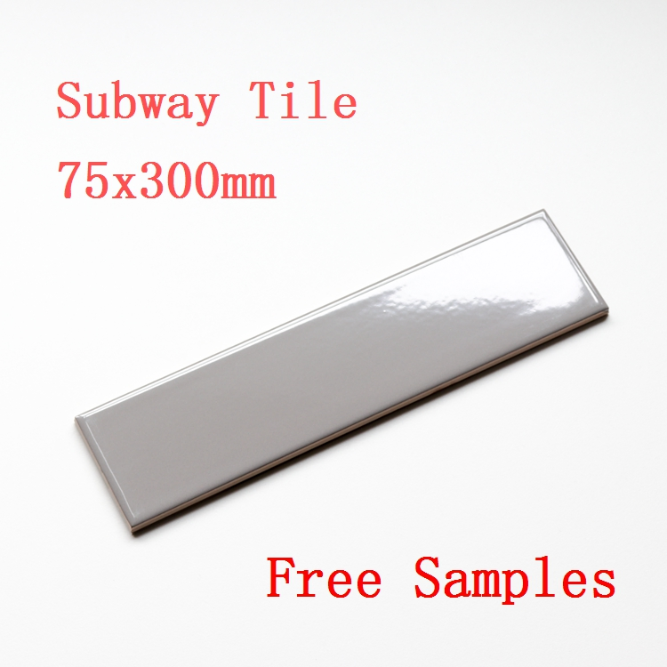 Waterproof Grey/Gray Rectangle Subway Porcelain Bathroom 3D Stickers Ceramic Bathroom Wall Tiles
