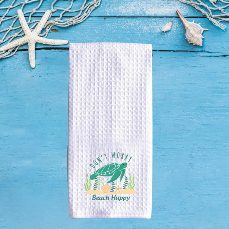 Custom Logo Tourist Souvenir Gift Waffle Kitchen Cotton Customize Print Tea Towels