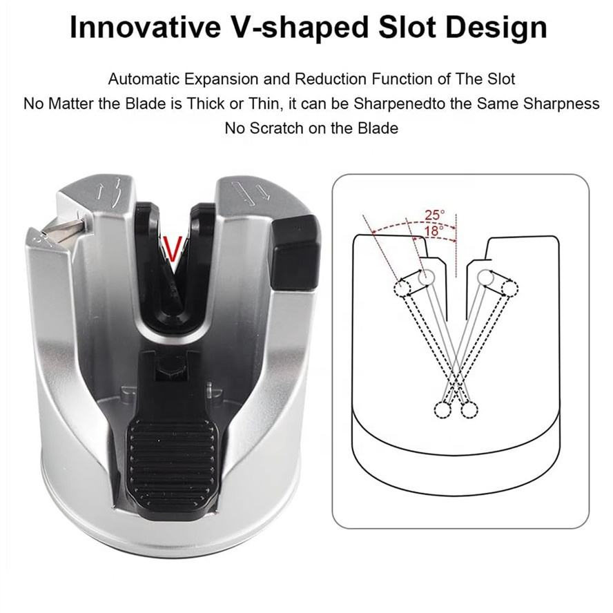 Multifunctional X-Shaped Knife Sharpener for Home Use Fixed Small Suction Cup Kitchen 3-in-1 Knife Sharpener Sharpening Tool Grinder