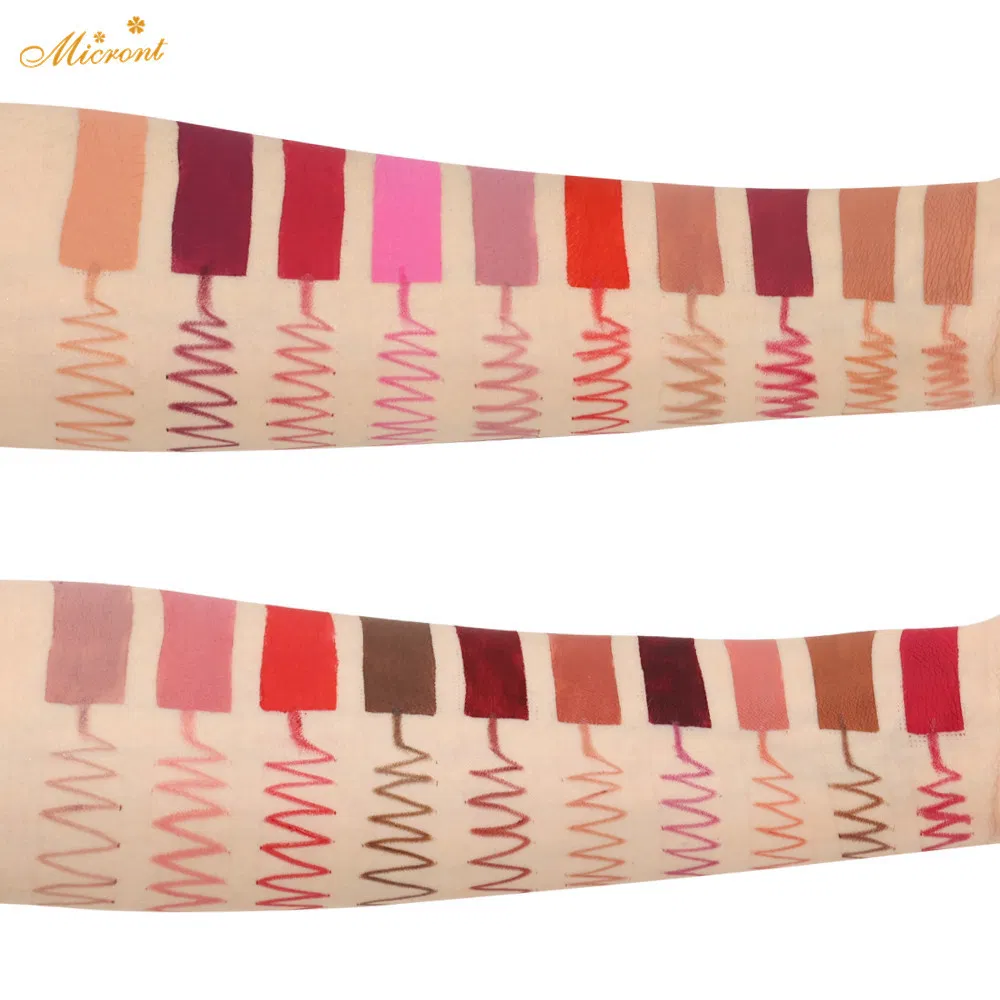 OEM 43 Color Lip Liner Pencil Set Non Stick Cup Matte Lip Glaze 2PCS Sets Lip Gloss