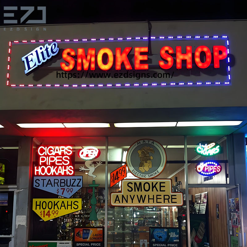 Dispensary Vapor C-B-D Tobaco Shop Sign for Outdoor Store Front Advertising
