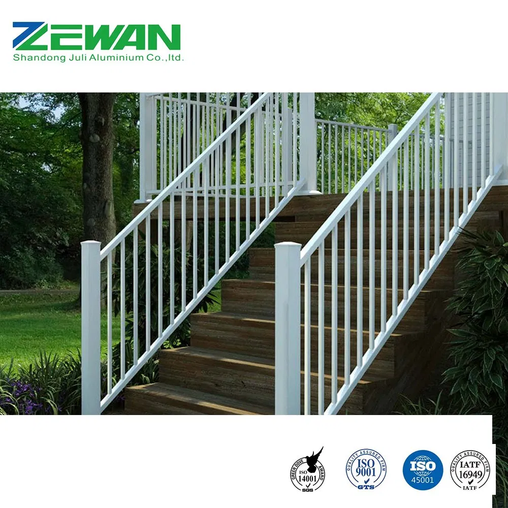 Metal Balcony Fence Handrail Deck Balusters Aluminium Alloy Stair Guardrail External Balustrade Aluminum Staircase Railing with High Quality for Villa