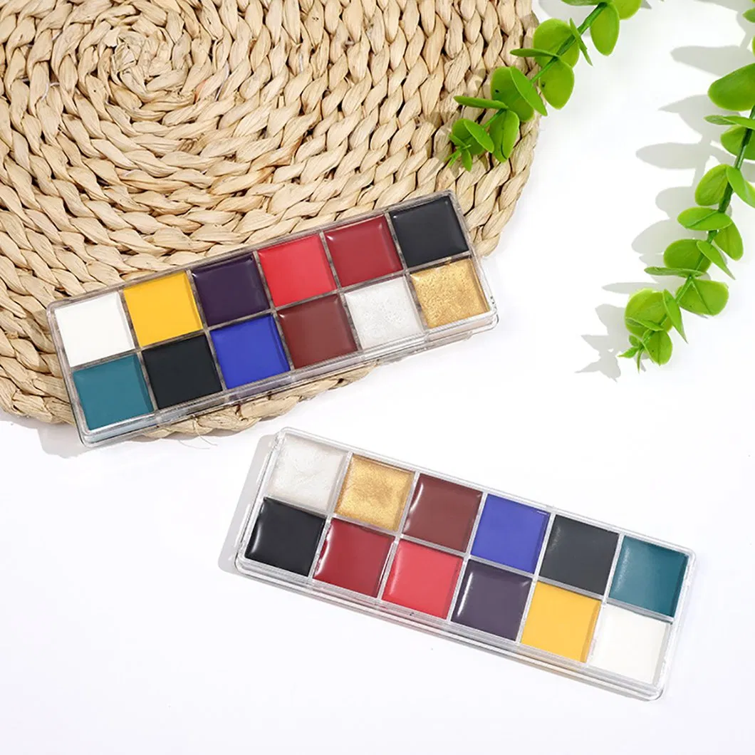 Water Activated Professional Party Face Painting Kit Body Makeup 12 Colors Tattoo Face Body Paint Set
