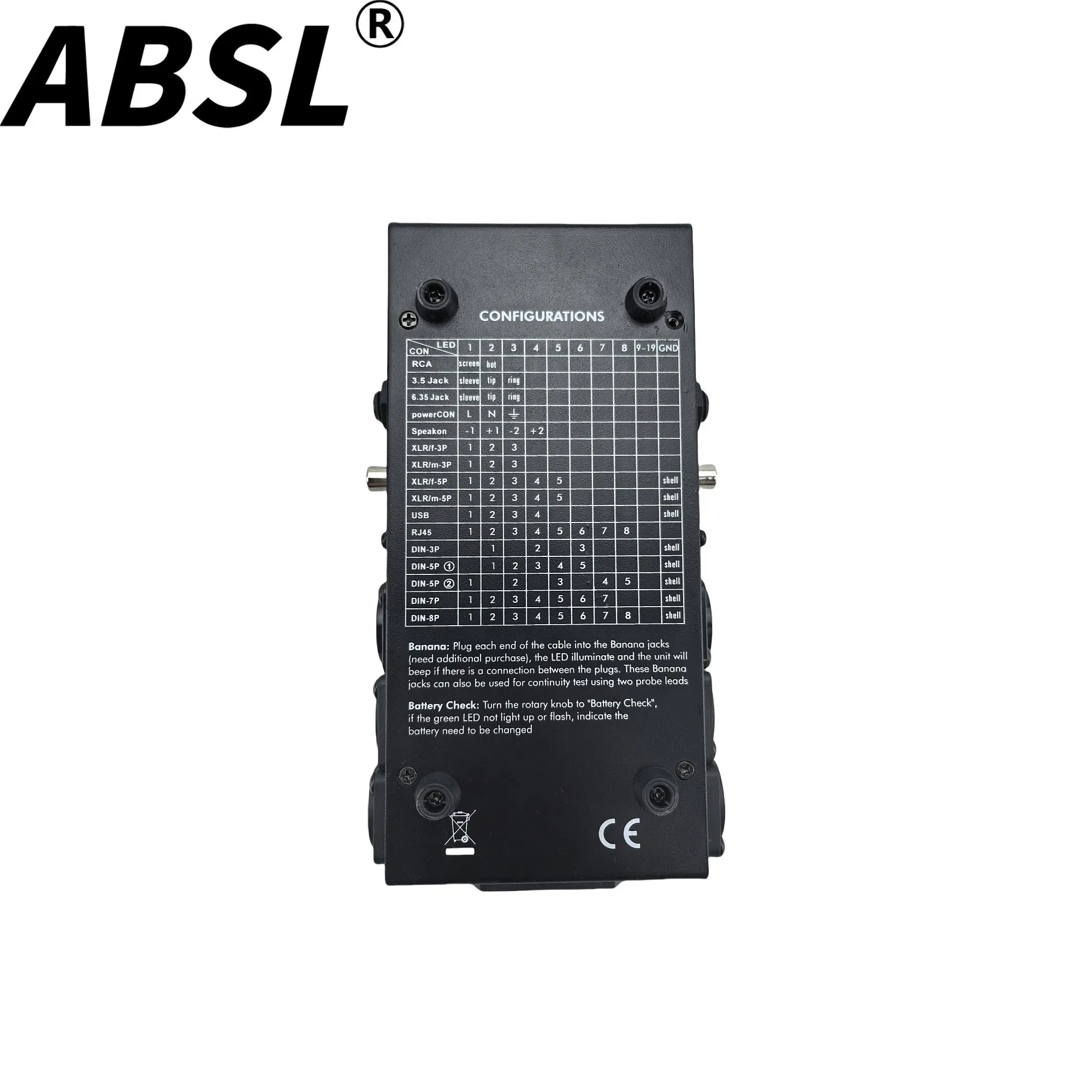 Тестер аудиокабелей CT-04F Powercon/Speakon/DIN