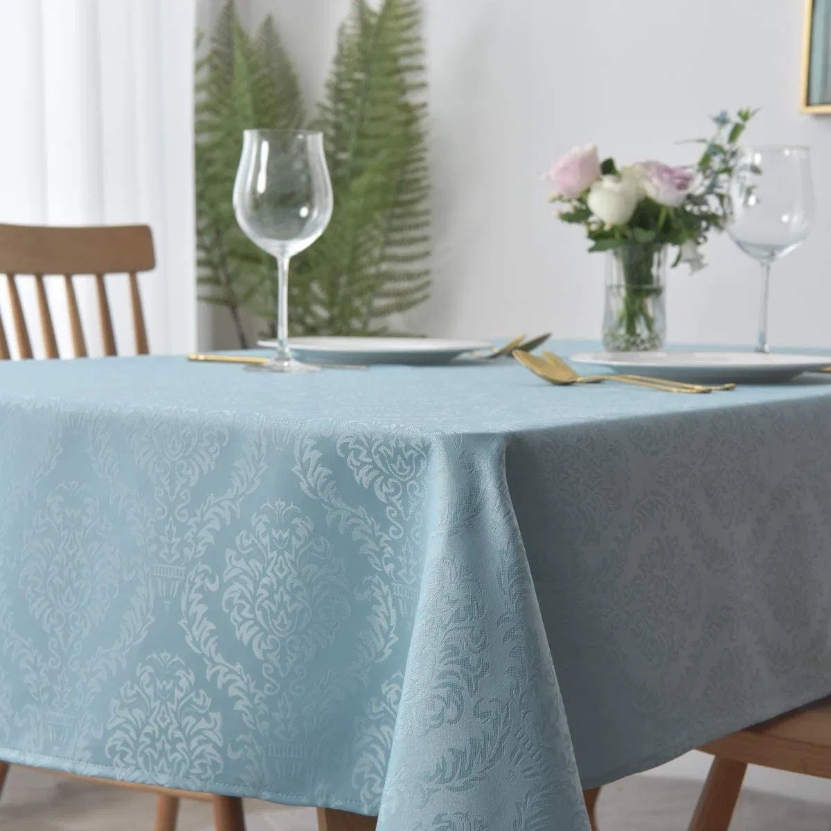 Jacquard Tablecloth Water Resistance Antiwrinkle Table Cloth for Buffet Banquet Parties
