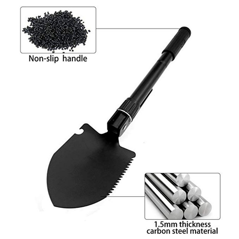 High-Quality Metal Hard Wearing Non-Slip Comfortable Portable Tool Folding Garden Shovel