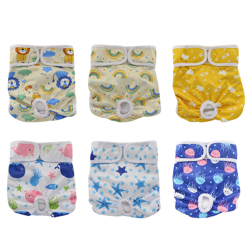 a Set of 3-Piece Female Dog Physiological Pants, Washable Female Dog Urine Pants, and Pet Physiological Pants